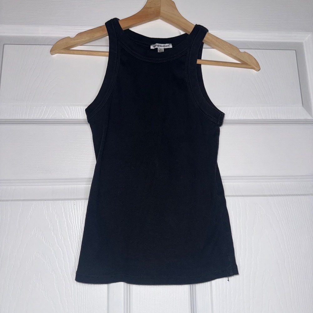 Reformation Black Ribbed Tank top